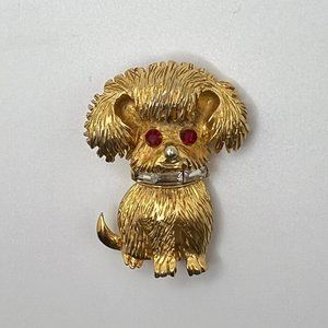 Pell Vintage Puppy Brooch